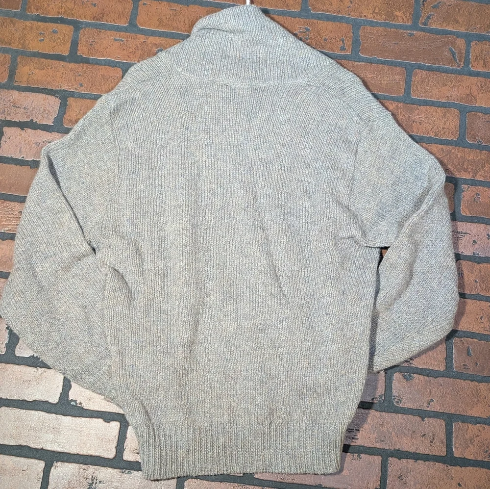 Vintage Mountain Wool Finalist Men's XL Knit Sweater USA Made Gray Cowl Neck‎